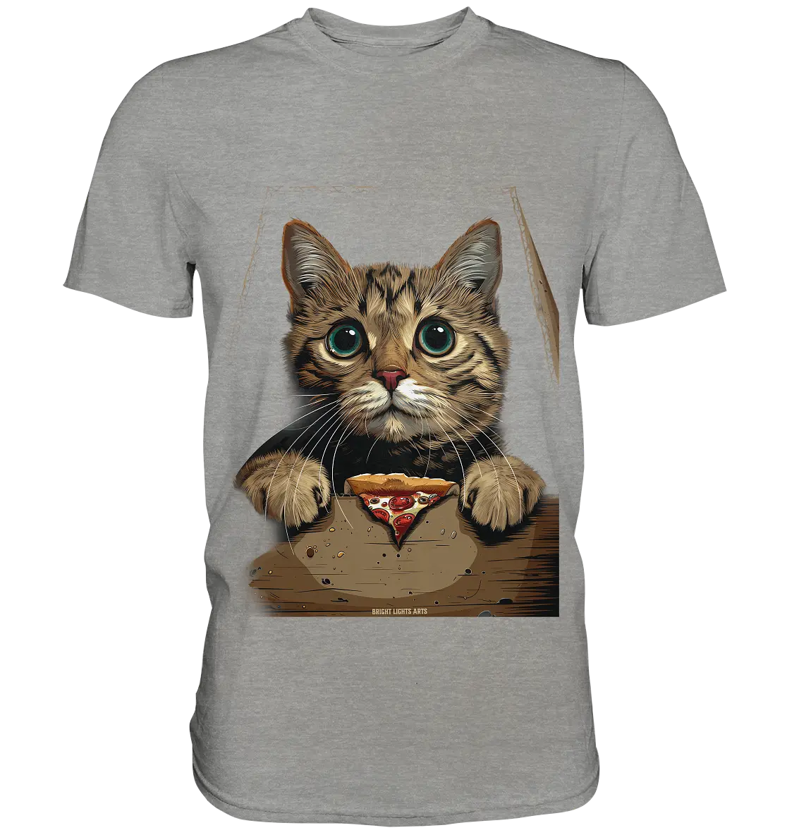 Pizza Cat - Niedlich & Humorvoll - Premium Shirt Bright Lights Arts