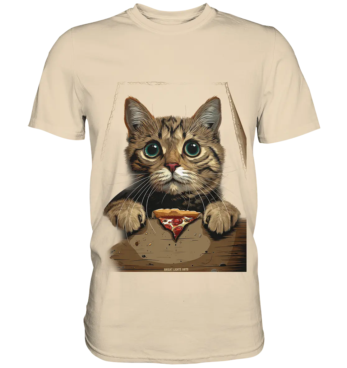 Pizza Cat - Niedlich & Humorvoll - Premium Shirt Bright Lights Arts