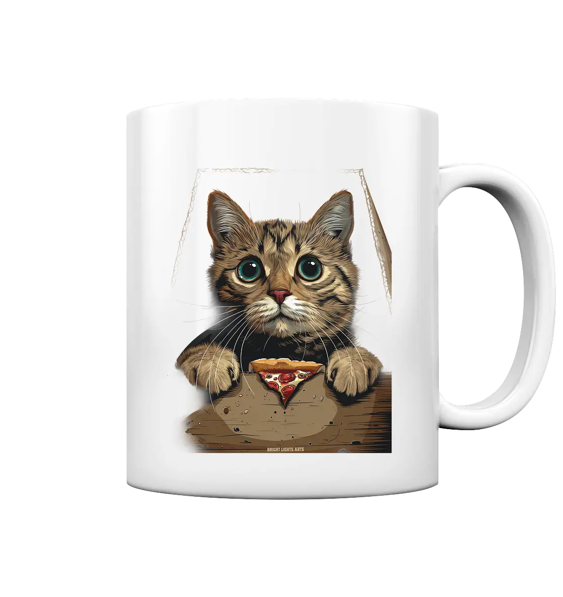 Pizza Cat - Niedlich & Humorvoll - Tasse glossy Bright Lights Arts