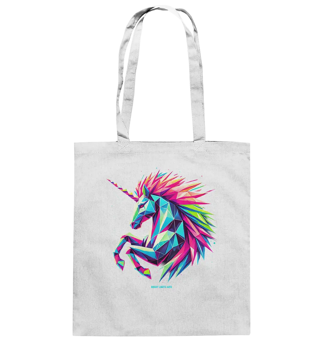 Prunkendes geometrisches Einhorn - Baumwolltasche Bright Lights Arts