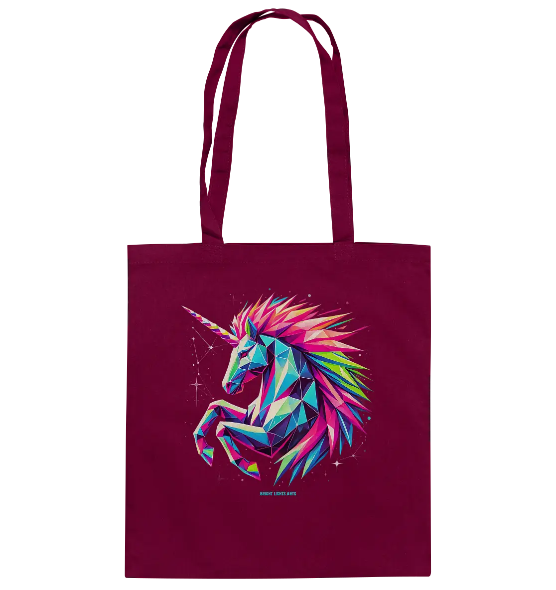 Prunkendes geometrisches Einhorn - Baumwolltasche Bright Lights Arts