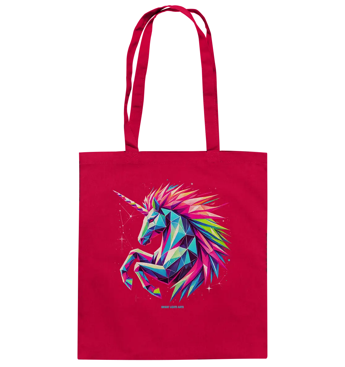 Prunkendes geometrisches Einhorn - Baumwolltasche Bright Lights Arts
