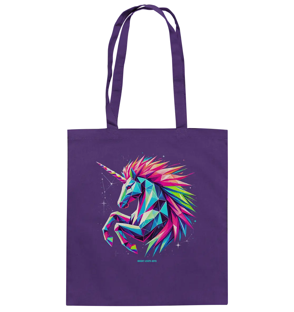 Prunkendes geometrisches Einhorn - Baumwolltasche Bright Lights Arts