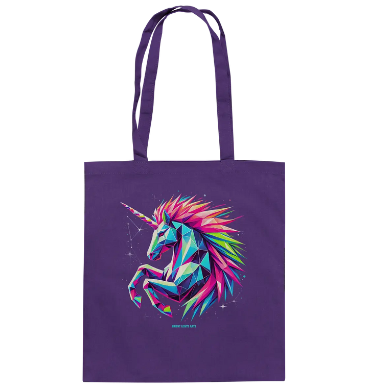 Prunkendes geometrisches Einhorn - Baumwolltasche Bright Lights Arts