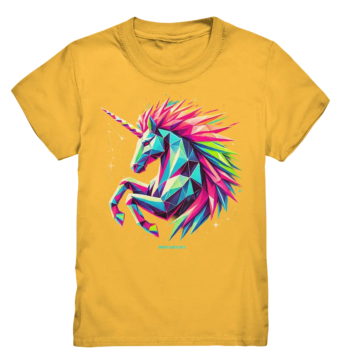 Prunkendes geometrisches Einhorn - Kids Premium Shirt Bright Lights Arts