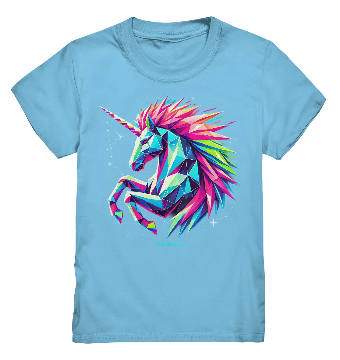 Prunkendes geometrisches Einhorn - Kids Premium Shirt Bright Lights Arts
