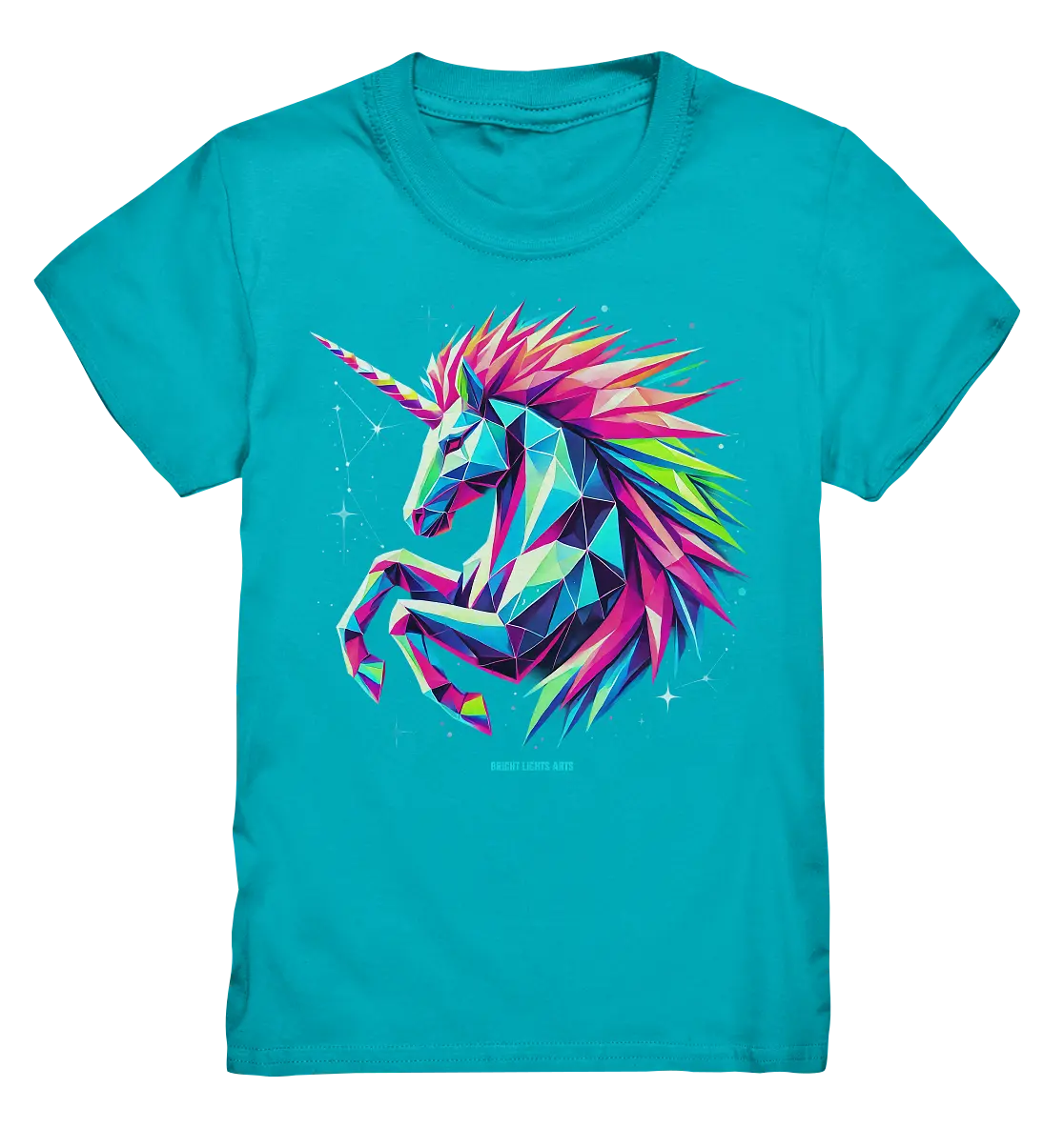 Prunkendes geometrisches Einhorn - Kids Premium Shirt Bright Lights Arts