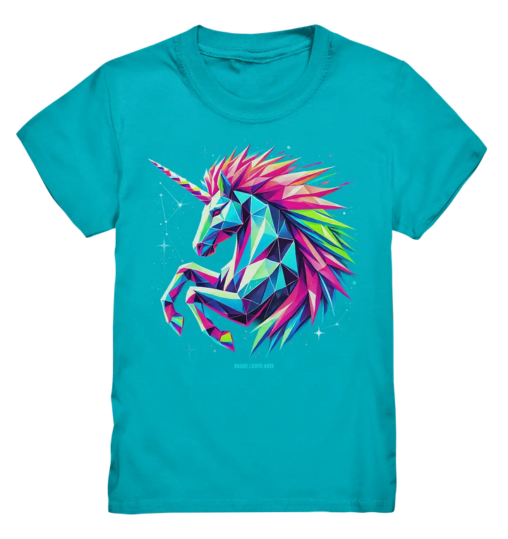 Prunkendes geometrisches Einhorn - Kids Premium Shirt Bright Lights Arts