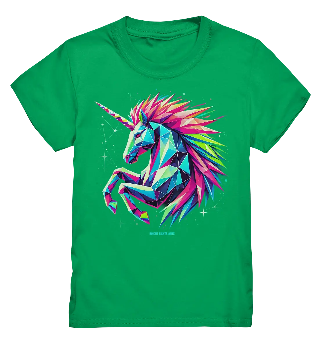 Prunkendes geometrisches Einhorn - Kids Premium Shirt Bright Lights Arts