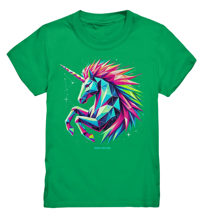 Prunkendes geometrisches Einhorn - Kids Premium Shirt Bright Lights Arts