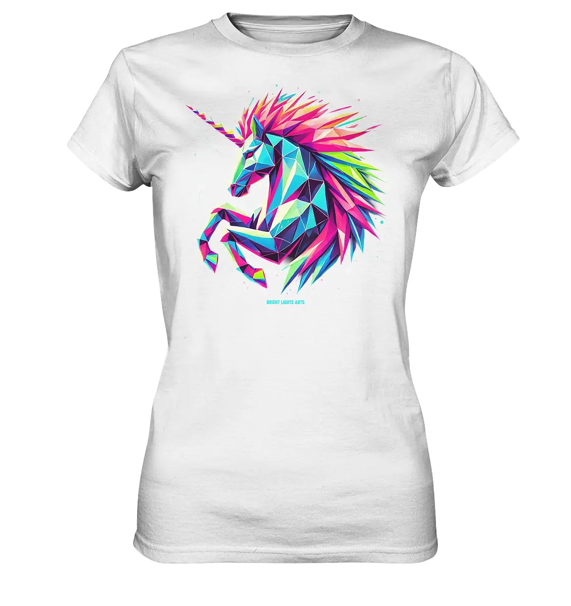 Prunkendes geometrisches Einhorn - Ladies Premium Shirt Bright Lights Arts
