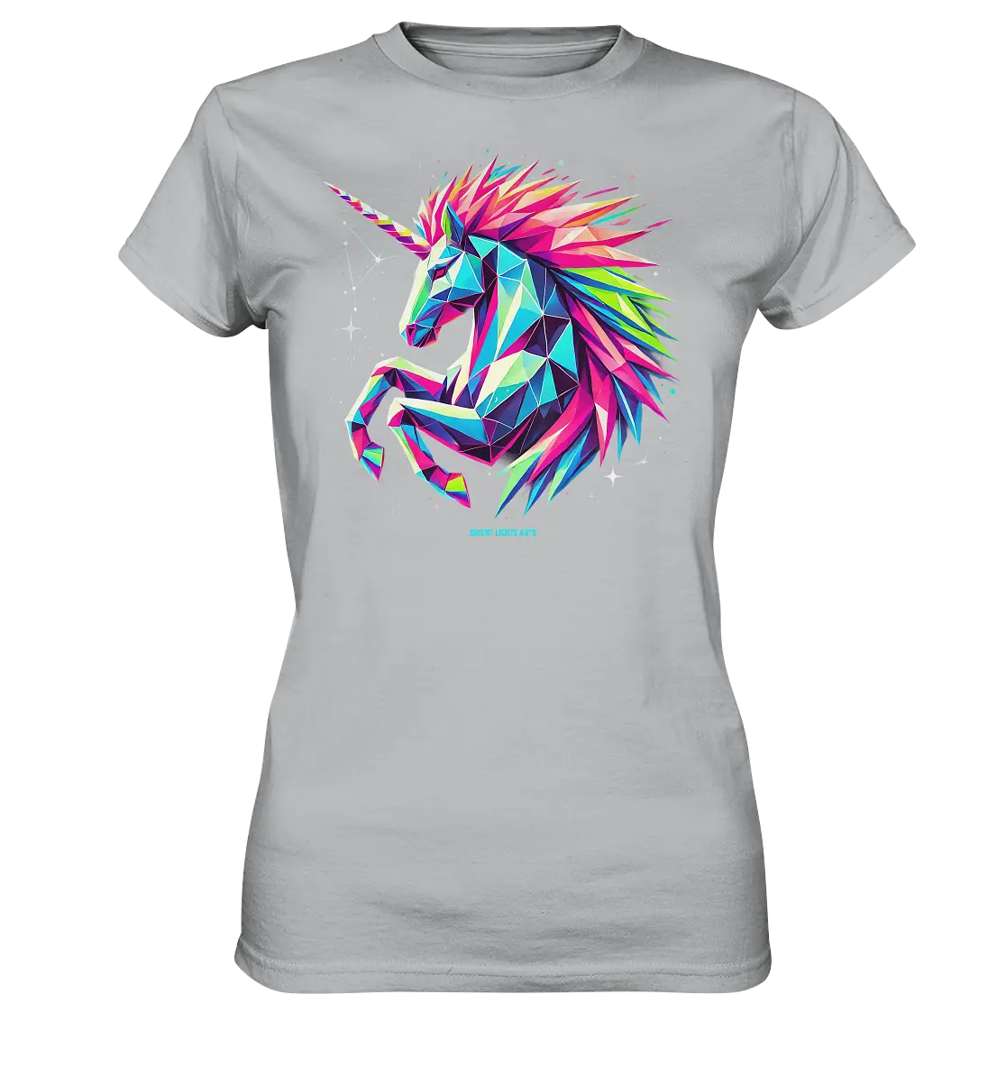 Prunkendes geometrisches Einhorn - Ladies Premium Shirt Bright Lights Arts