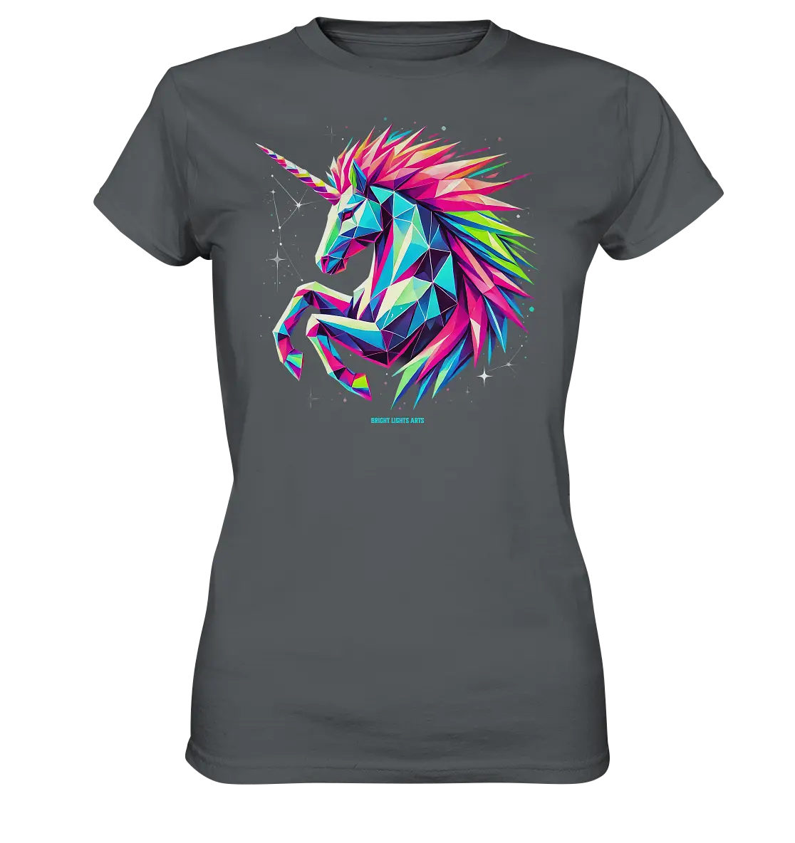 Prunkendes geometrisches Einhorn - Ladies Premium Shirt Bright Lights Arts