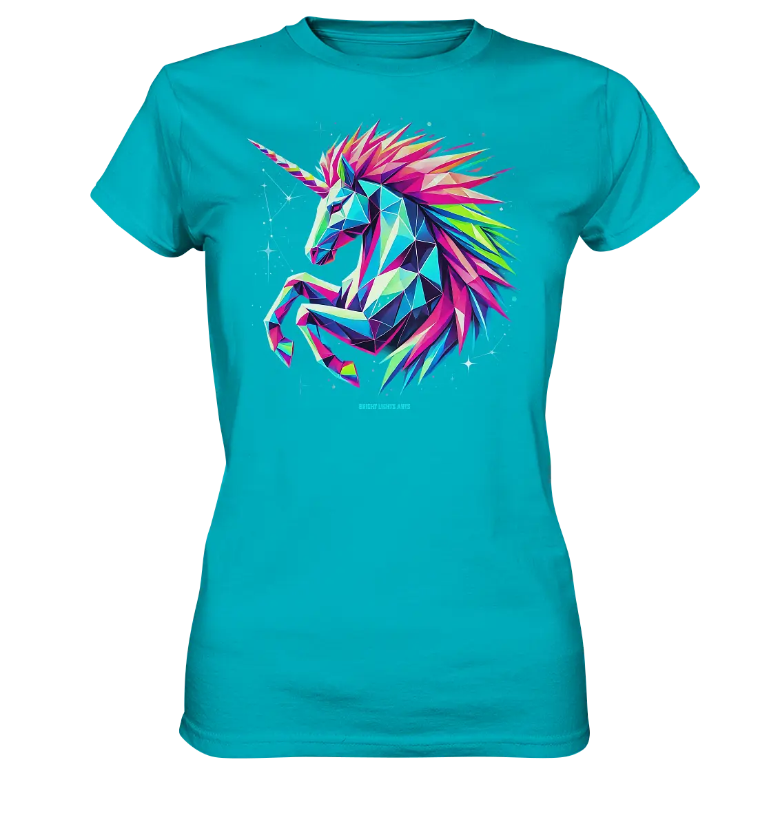 Prunkendes geometrisches Einhorn - Ladies Premium Shirt Bright Lights Arts