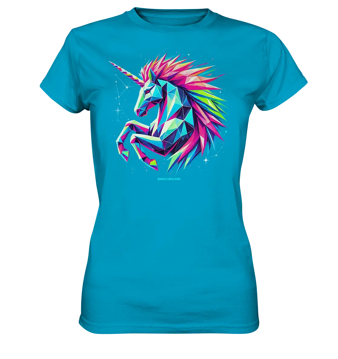 Prunkendes geometrisches Einhorn - Ladies Premium Shirt Bright Lights Arts