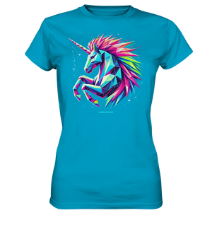 Prunkendes geometrisches Einhorn - Ladies Premium Shirt Bright Lights Arts