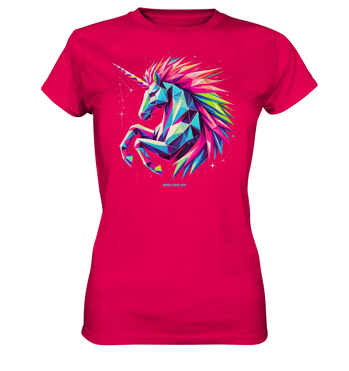 Prunkendes geometrisches Einhorn - Ladies Premium Shirt Bright Lights Arts