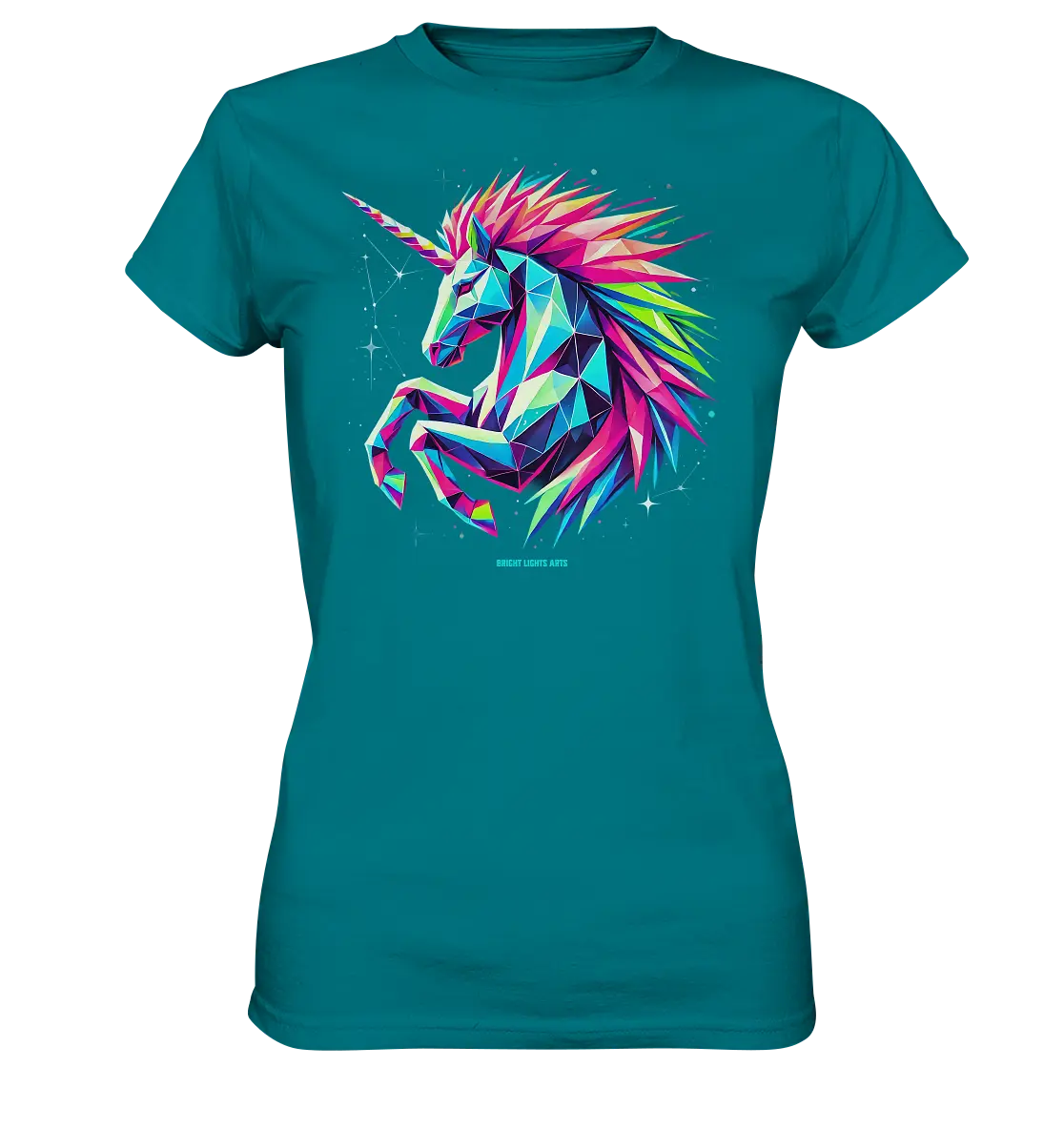 Prunkendes geometrisches Einhorn - Ladies Premium Shirt Bright Lights Arts
