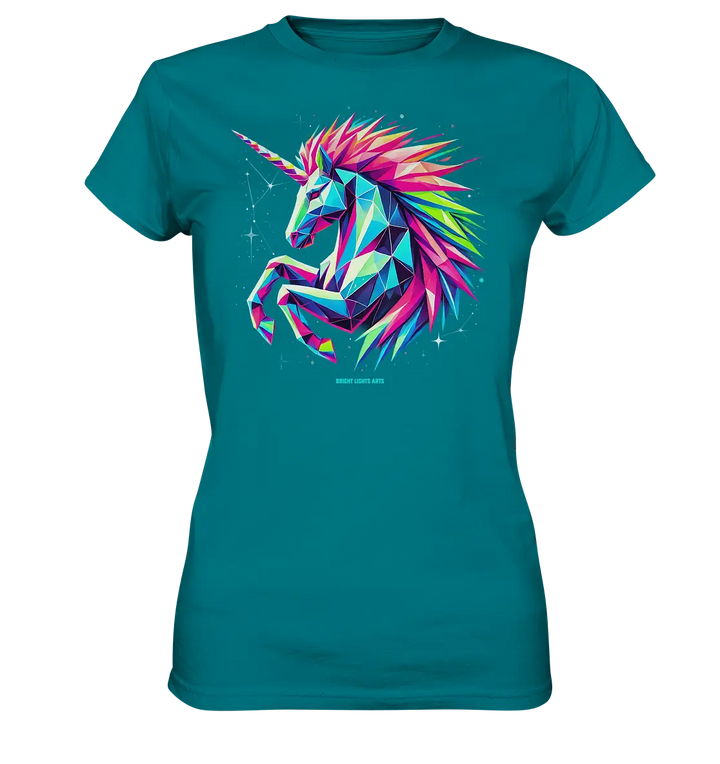Prunkendes geometrisches Einhorn - Ladies Premium Shirt Bright Lights Arts