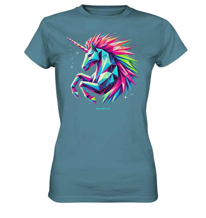 Prunkendes geometrisches Einhorn - Ladies Premium Shirt Bright Lights Arts
