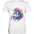 Prunkendes geometrisches Einhorn - Premium Shirt Bright Lights Arts