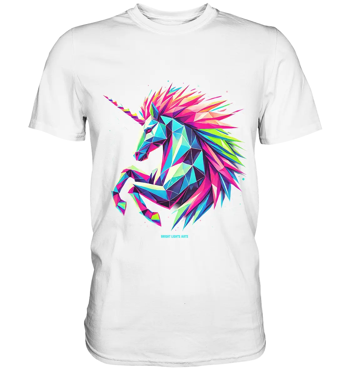 Prunkendes geometrisches Einhorn - Premium Shirt Bright Lights Arts