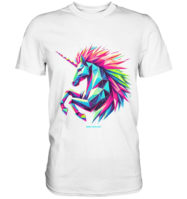 Prunkendes geometrisches Einhorn - Premium Shirt Bright Lights Arts