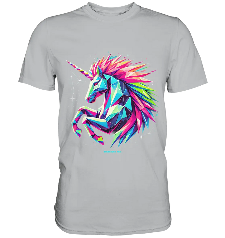Prunkendes geometrisches Einhorn - Premium Shirt Bright Lights Arts