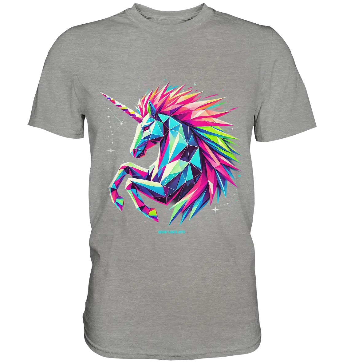 Prunkendes geometrisches Einhorn - Premium Shirt Bright Lights Arts
