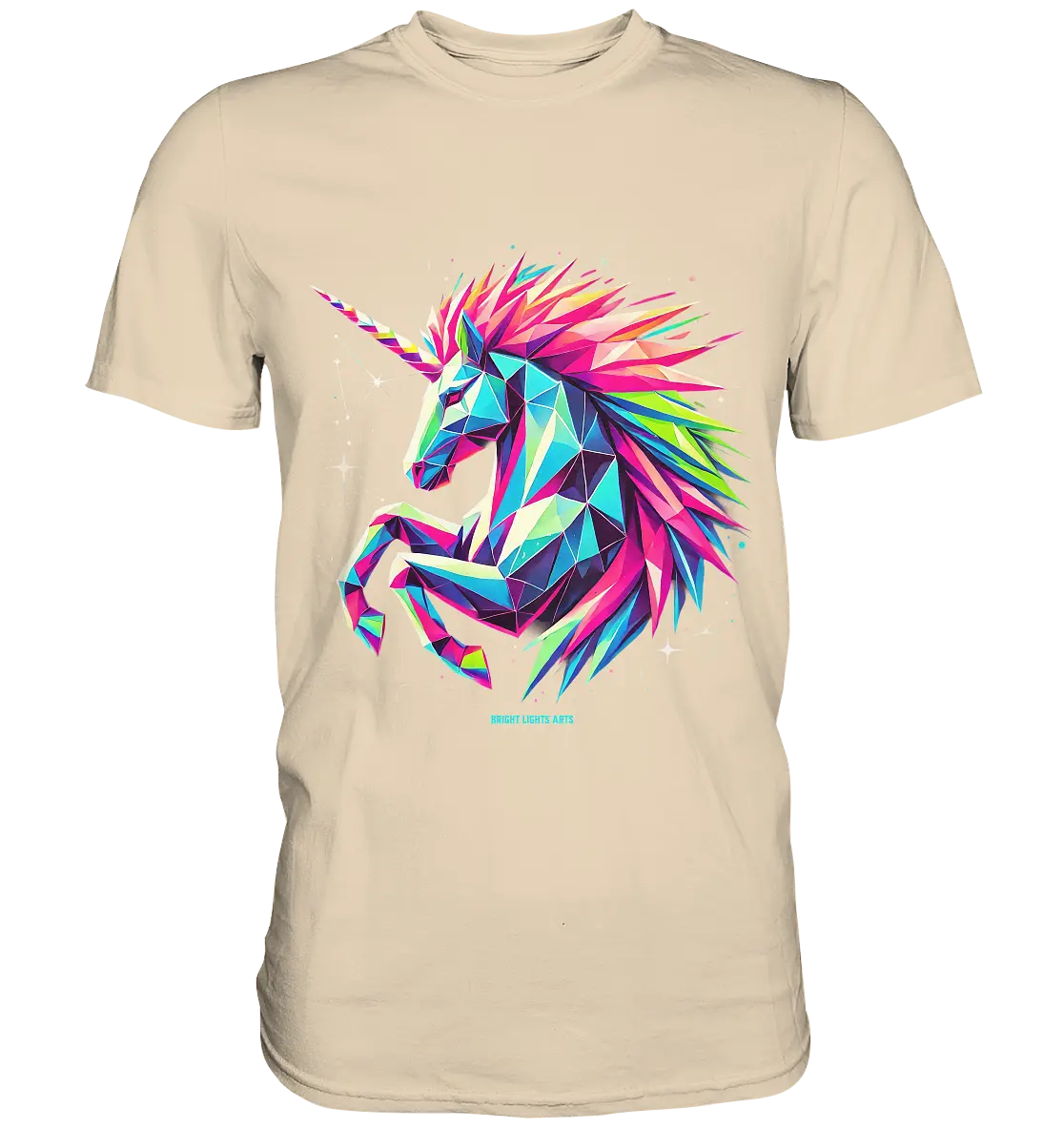 Prunkendes geometrisches Einhorn - Premium Shirt Bright Lights Arts