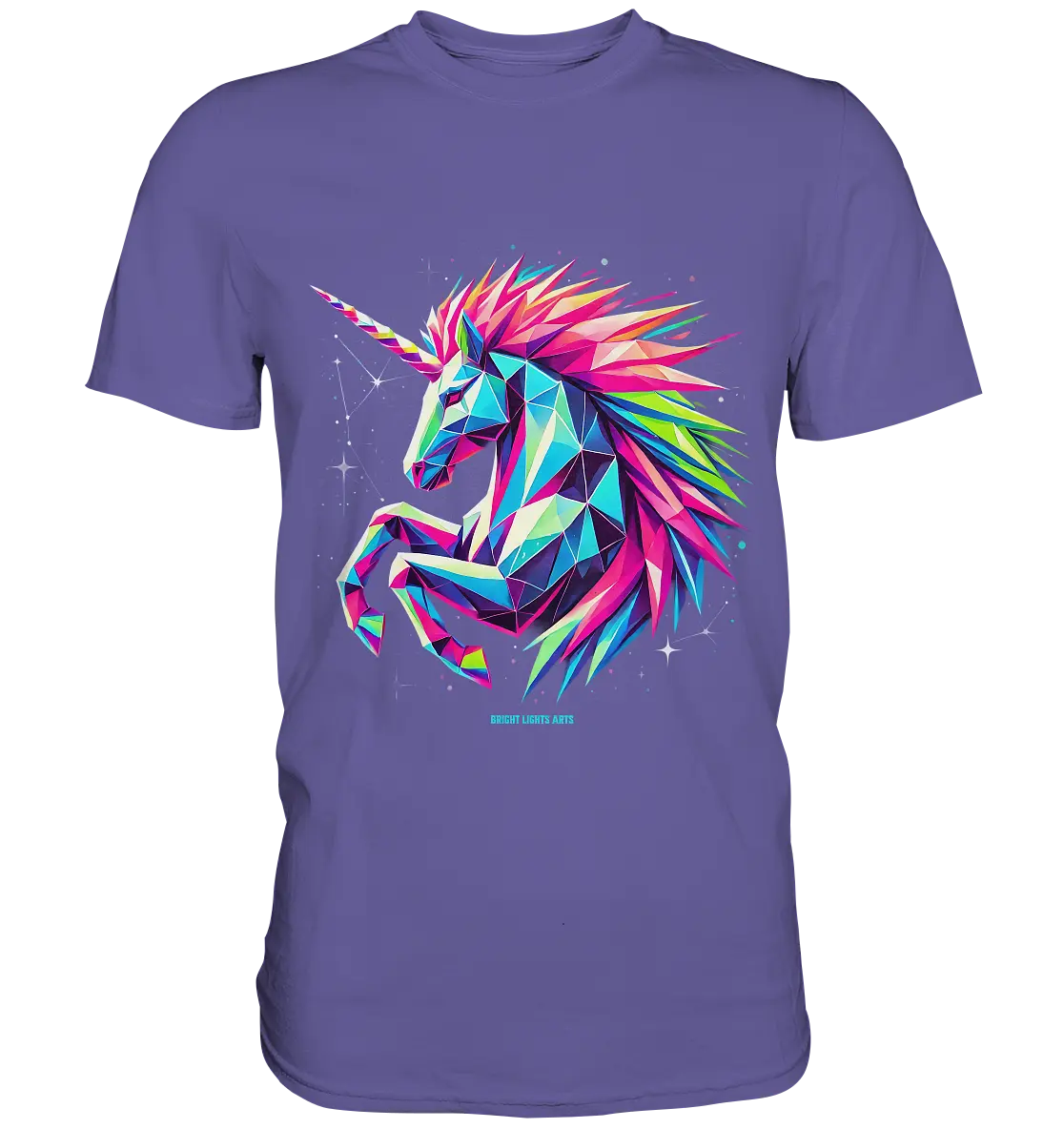 Prunkendes geometrisches Einhorn - Premium Shirt Bright Lights Arts