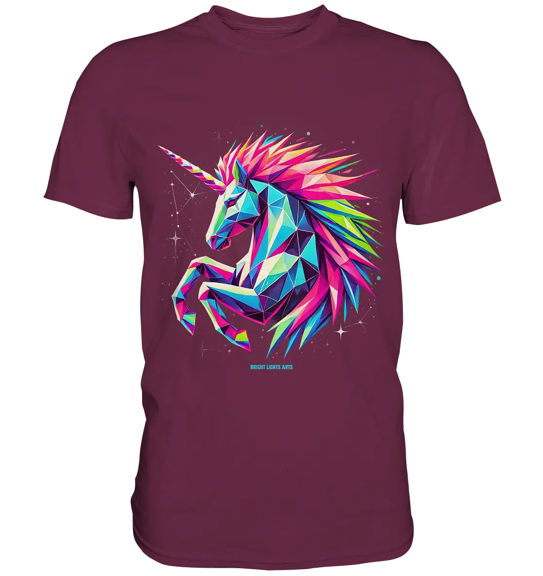 Prunkendes geometrisches Einhorn - Premium Shirt Bright Lights Arts
