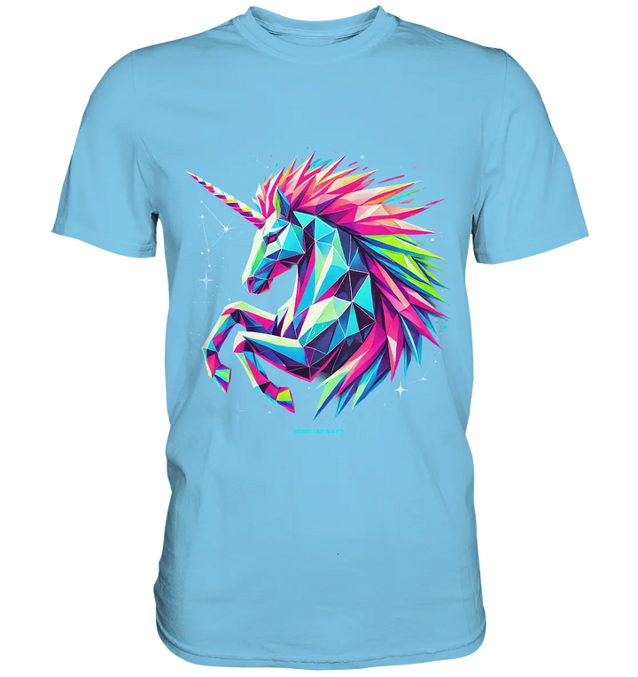 Prunkendes geometrisches Einhorn - Premium Shirt Bright Lights Arts