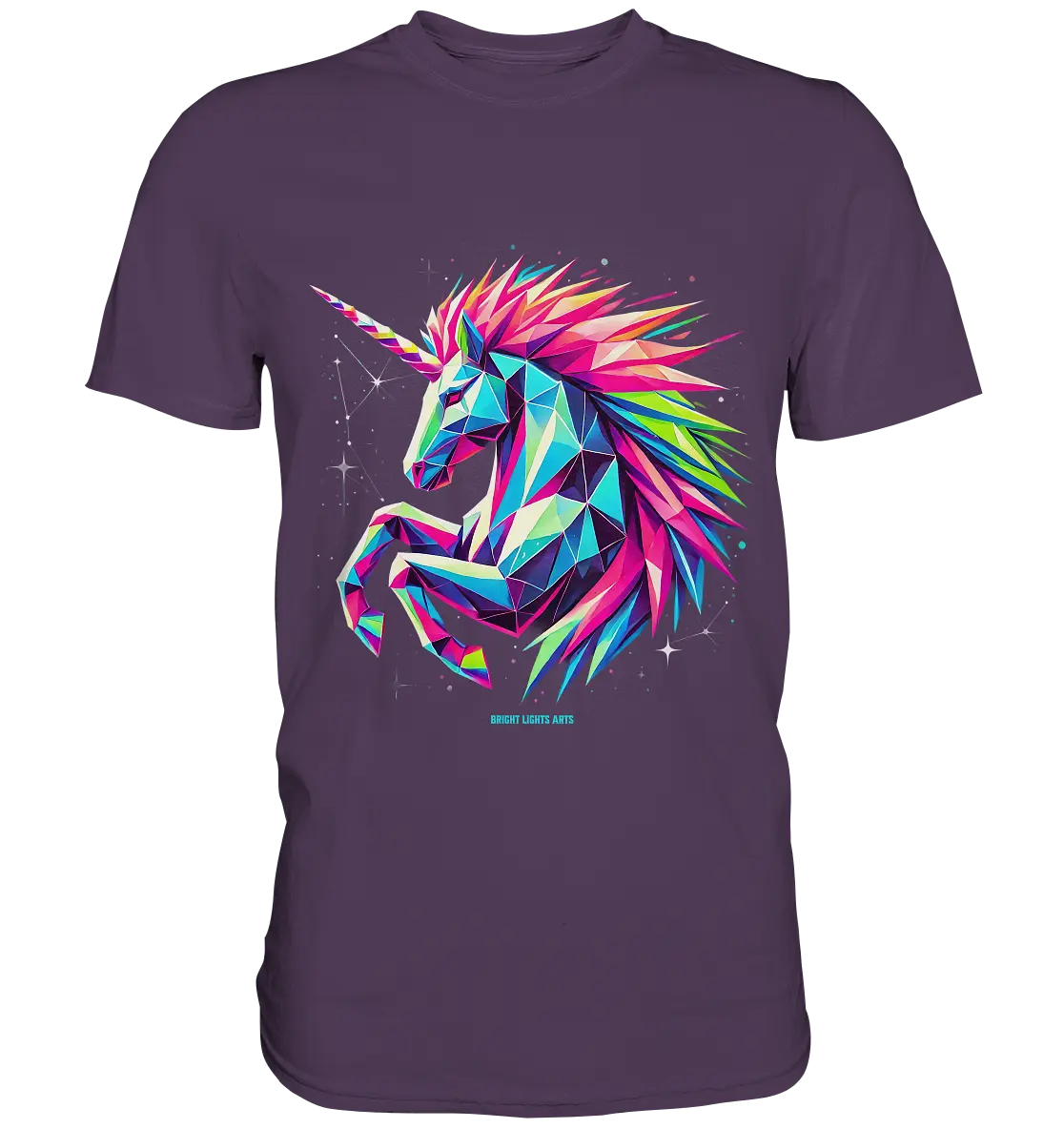 Prunkendes geometrisches Einhorn - Premium Shirt Bright Lights Arts