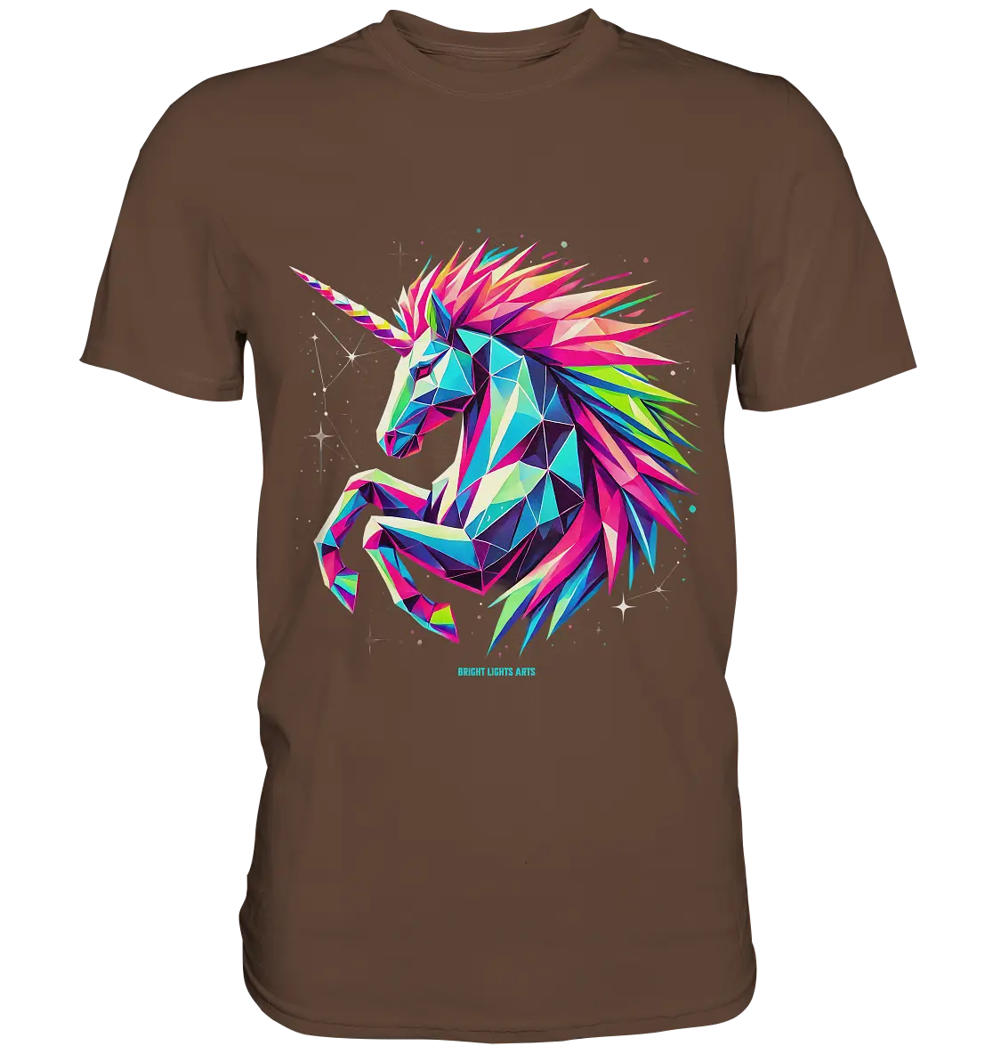 Prunkendes geometrisches Einhorn - Premium Shirt Bright Lights Arts