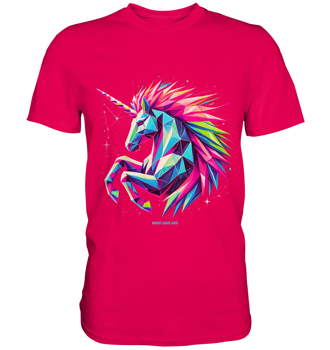 Prunkendes geometrisches Einhorn - Premium Shirt Bright Lights Arts