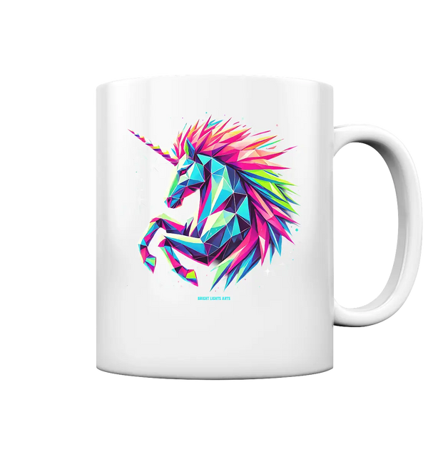 Prunkendes geometrisches Einhorn - Tasse glossy Bright Lights Arts