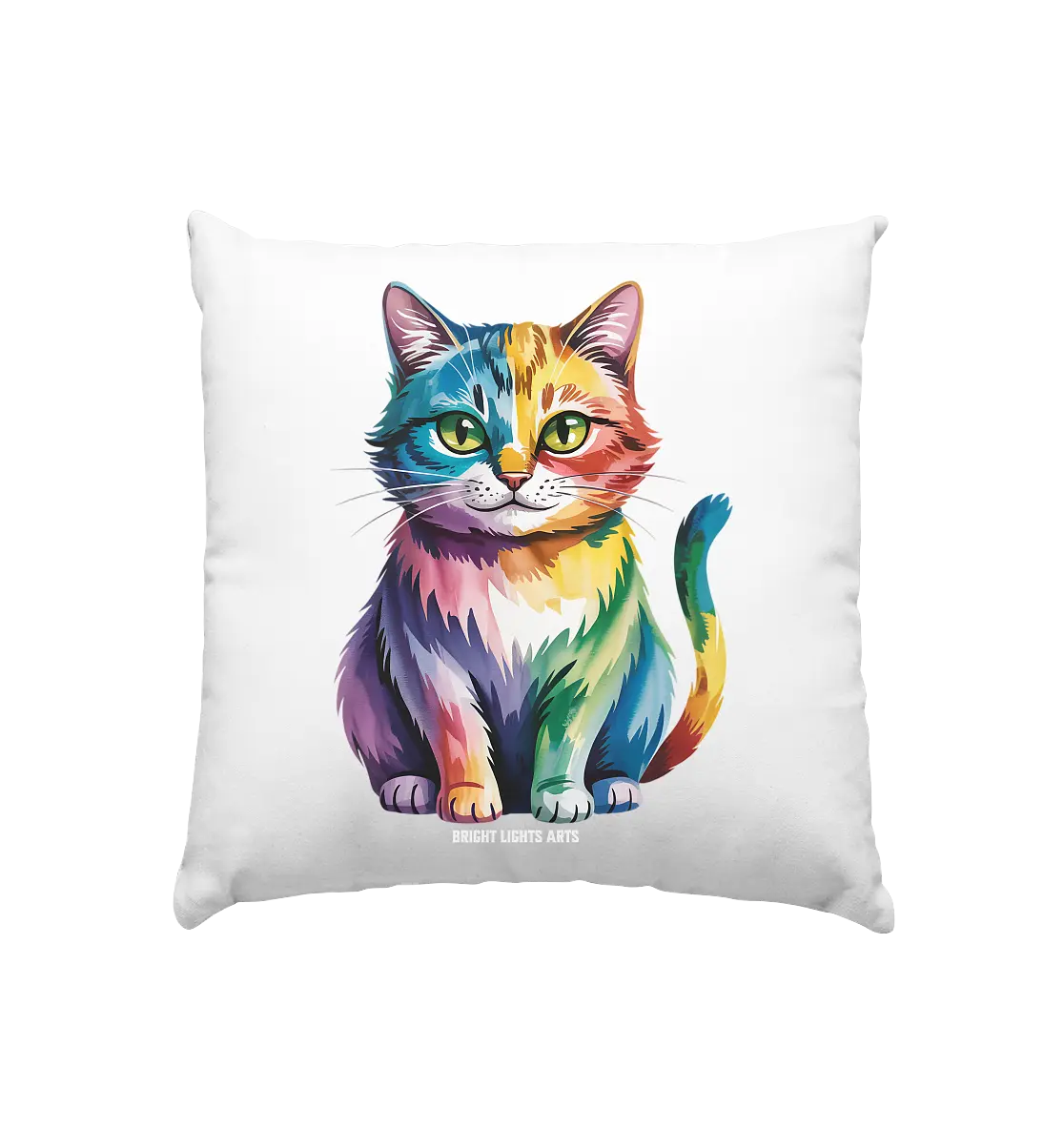 Rainbow Cat – Vielfalt & Harmonie - Kissen 40x40cm Bright Lights Arts