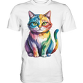 Rainbow Cat – Vielfalt & Harmonie - Premium Shirt Bright Lights Arts