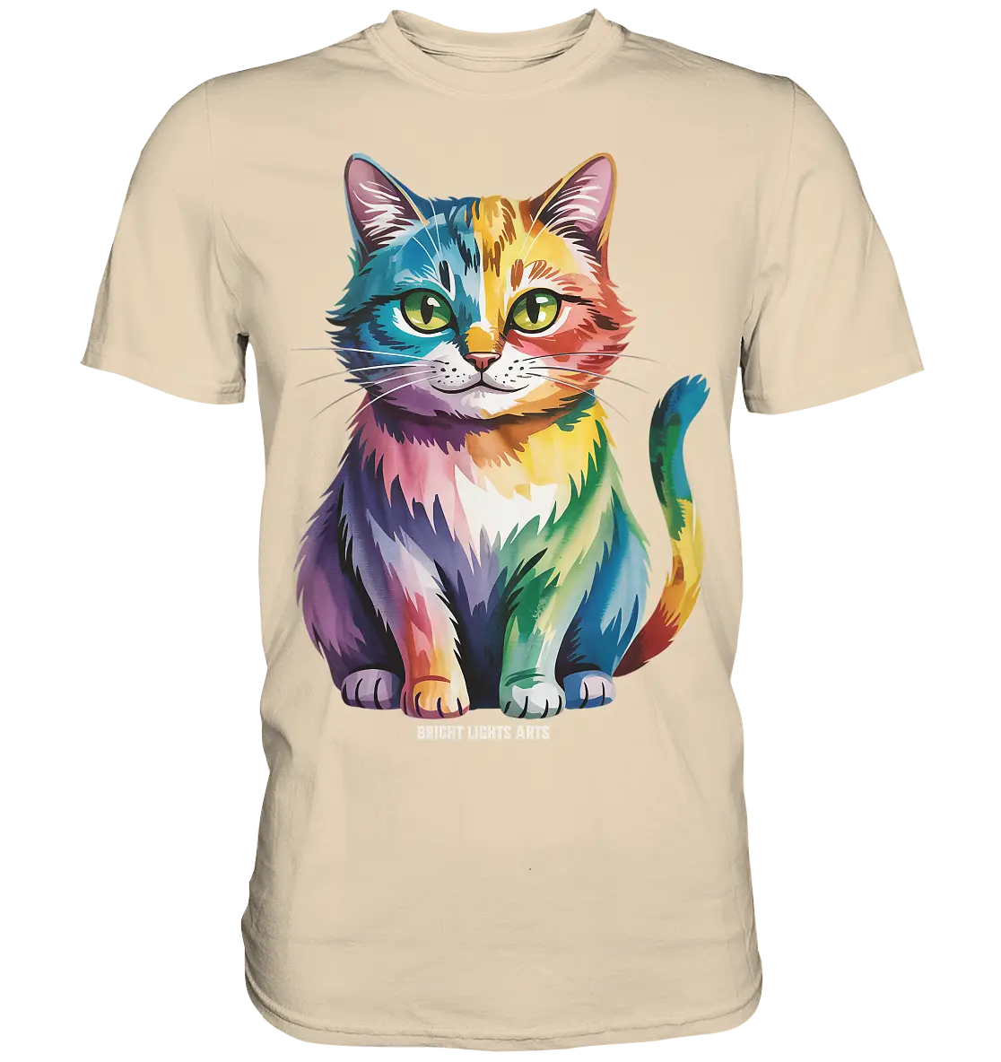 Rainbow Cat – Vielfalt & Harmonie - Premium Shirt Bright Lights Arts
