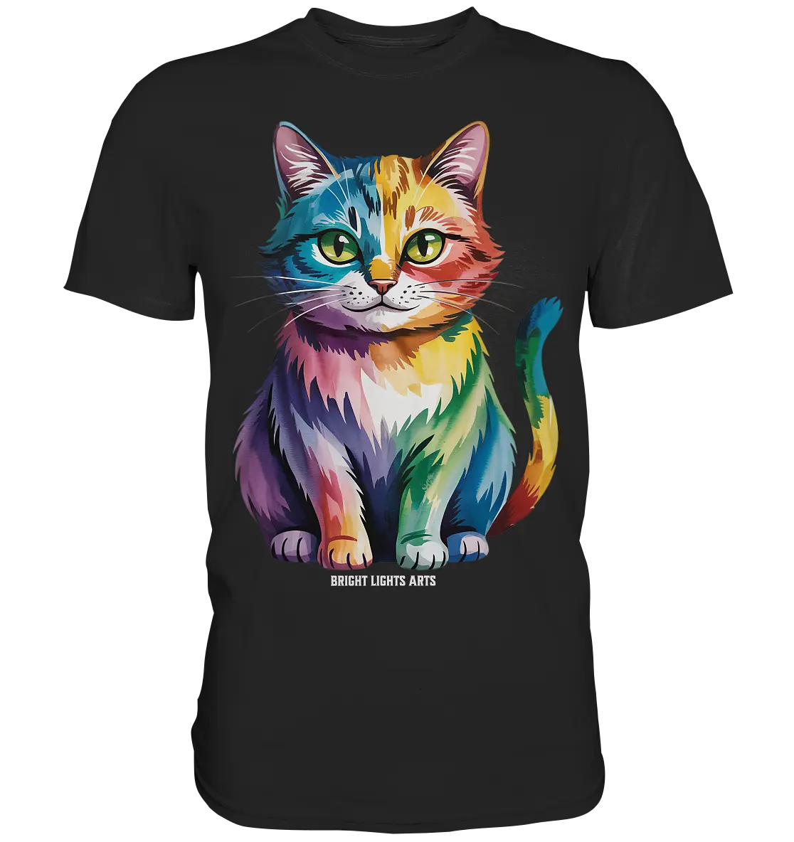 Rainbow Cat – Vielfalt & Harmonie - Premium Shirt Bright Lights Arts