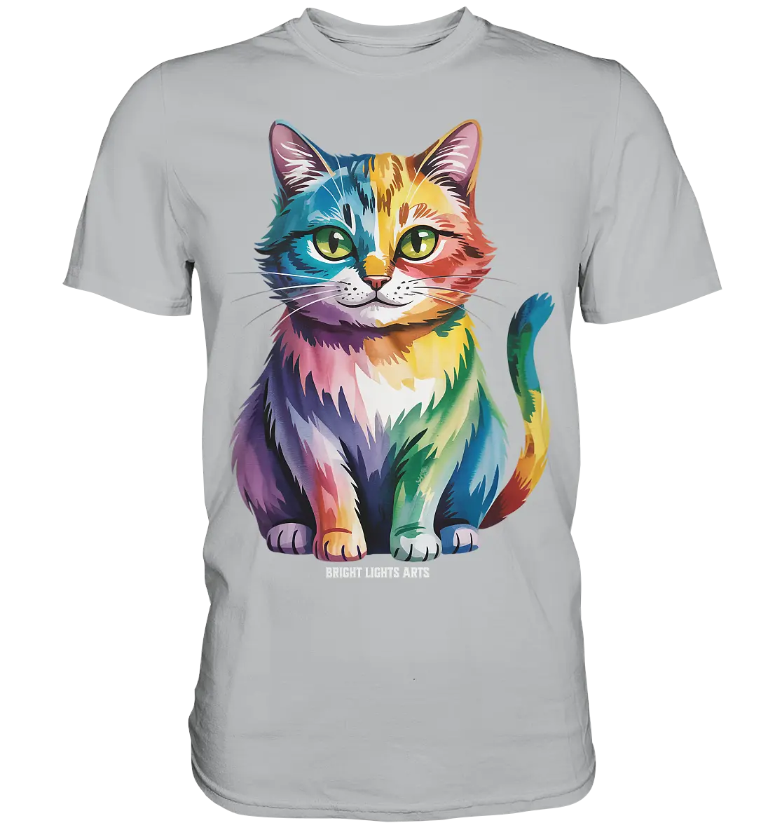 Rainbow Cat – Vielfalt & Harmonie - Premium Shirt Bright Lights Arts