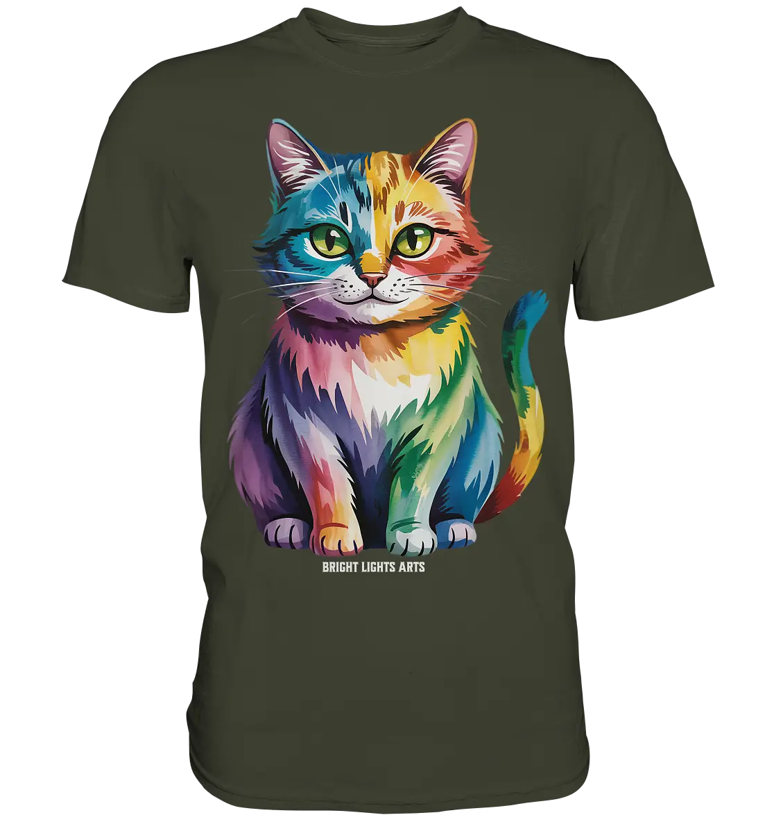 Rainbow Cat – Vielfalt & Harmonie - Premium Shirt Bright Lights Arts