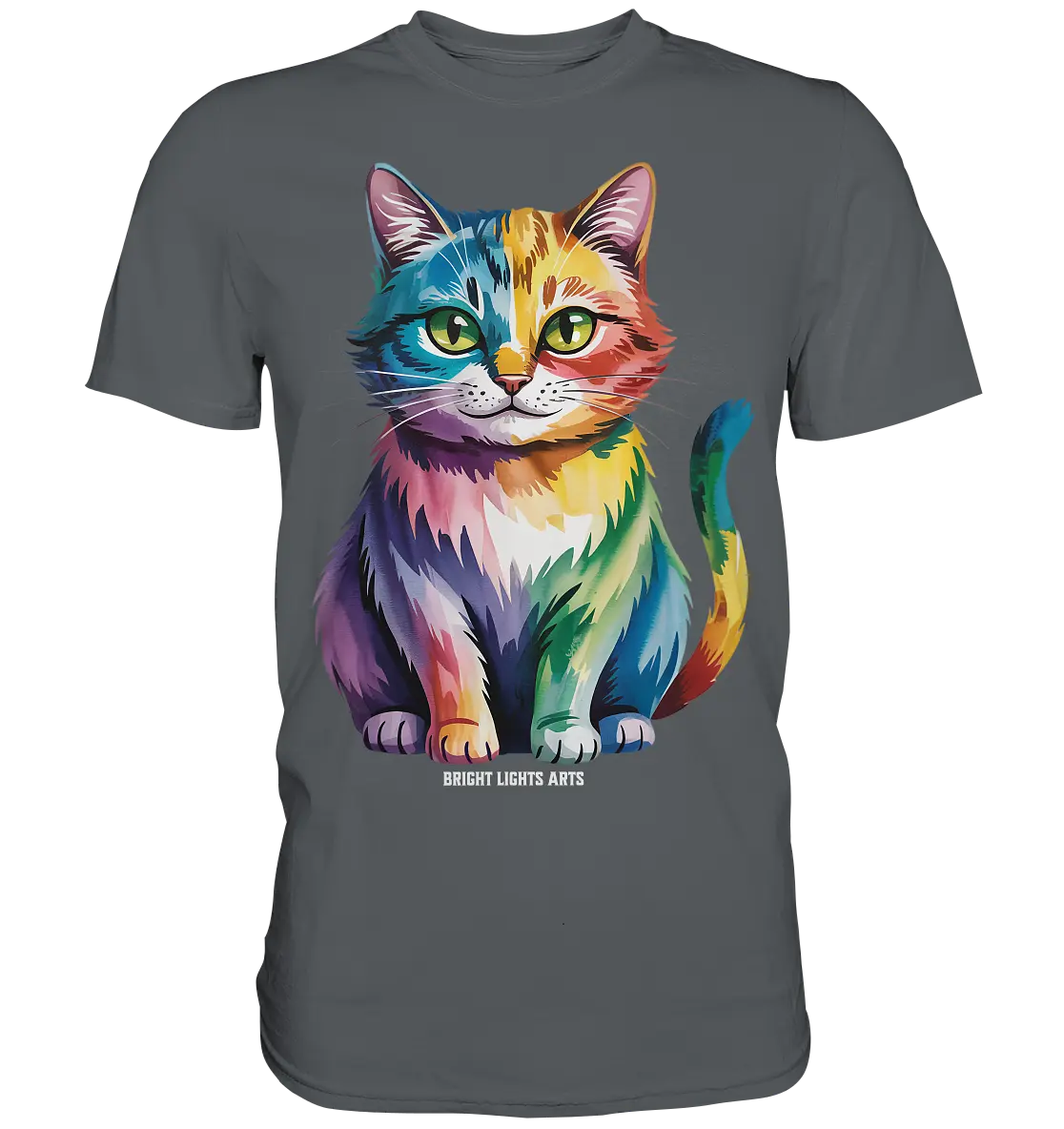Rainbow Cat – Vielfalt & Harmonie - Premium Shirt Bright Lights Arts