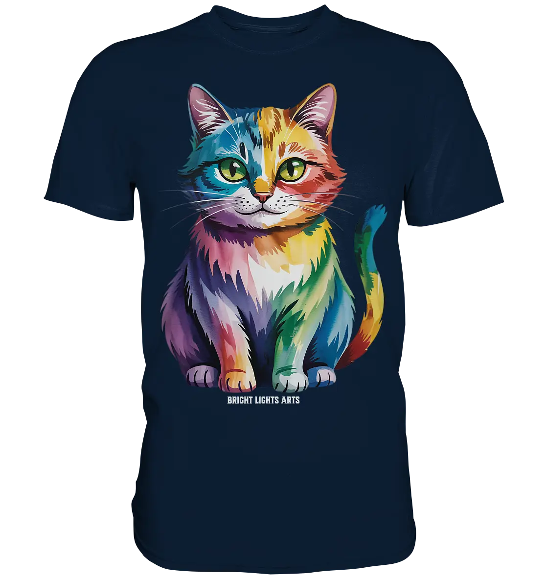 Rainbow Cat – Vielfalt & Harmonie - Premium Shirt Bright Lights Arts