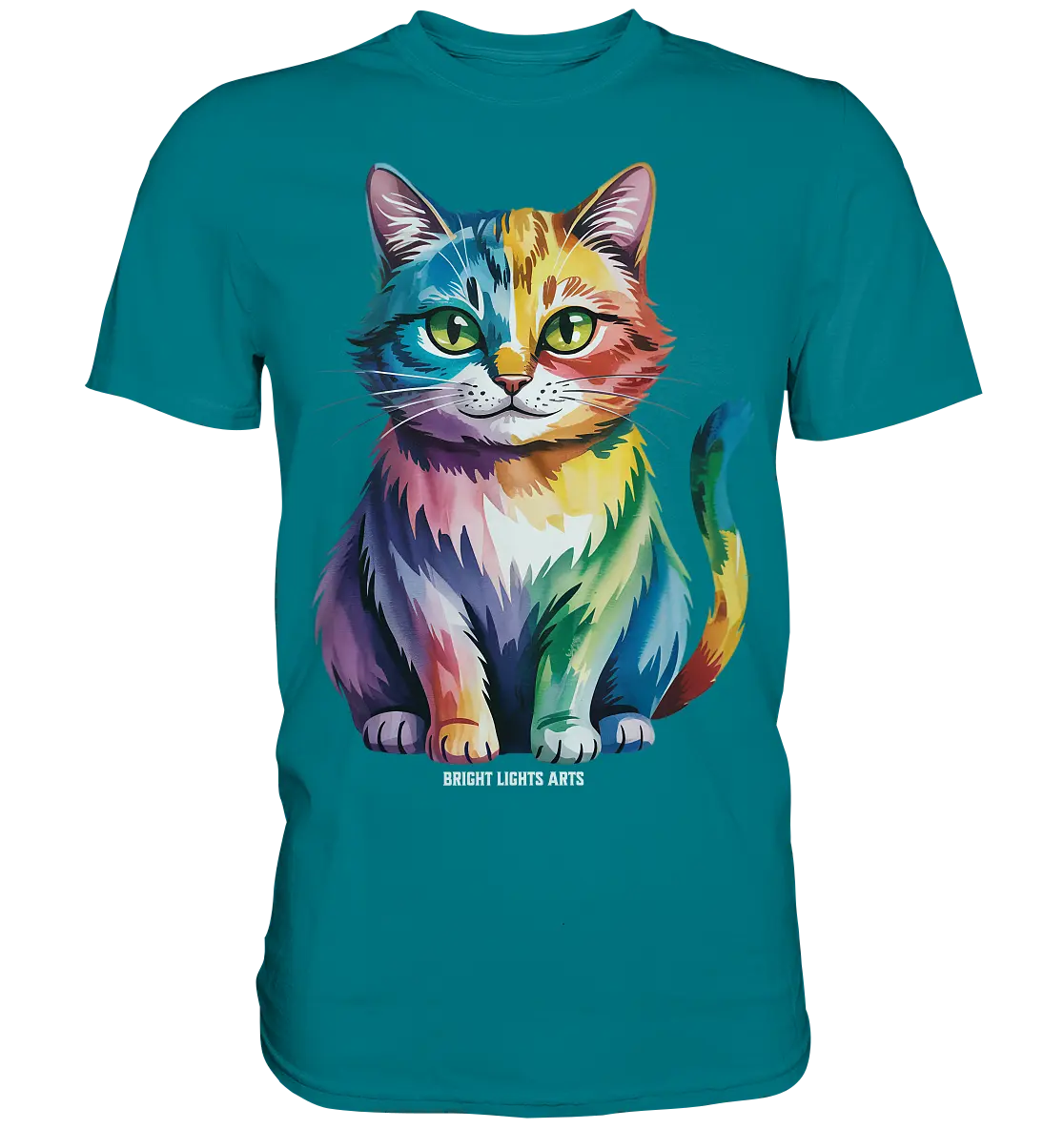 Rainbow Cat – Vielfalt & Harmonie - Premium Shirt Bright Lights Arts