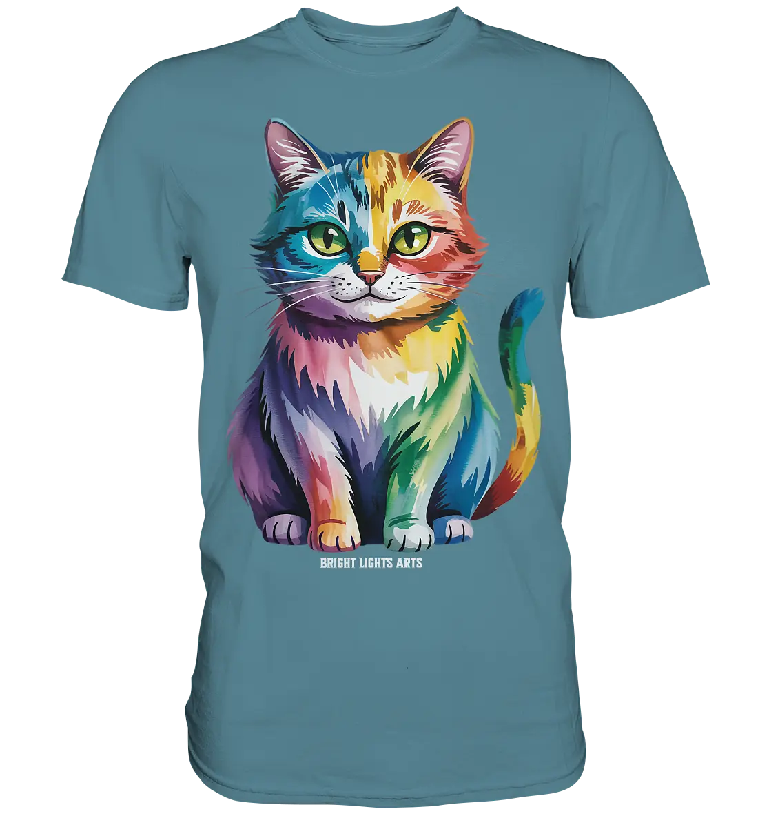 Rainbow Cat – Vielfalt & Harmonie - Premium Shirt Bright Lights Arts