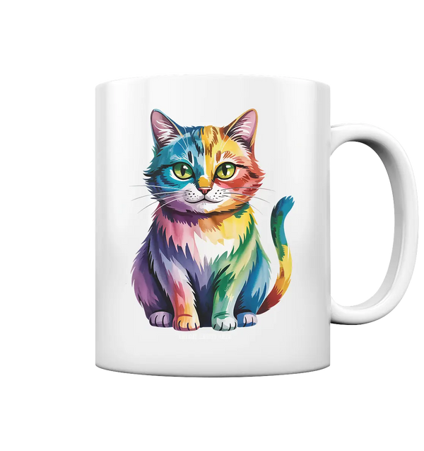 Rainbow Cat – Vielfalt & Harmonie - Tasse glossy Bright Lights Arts