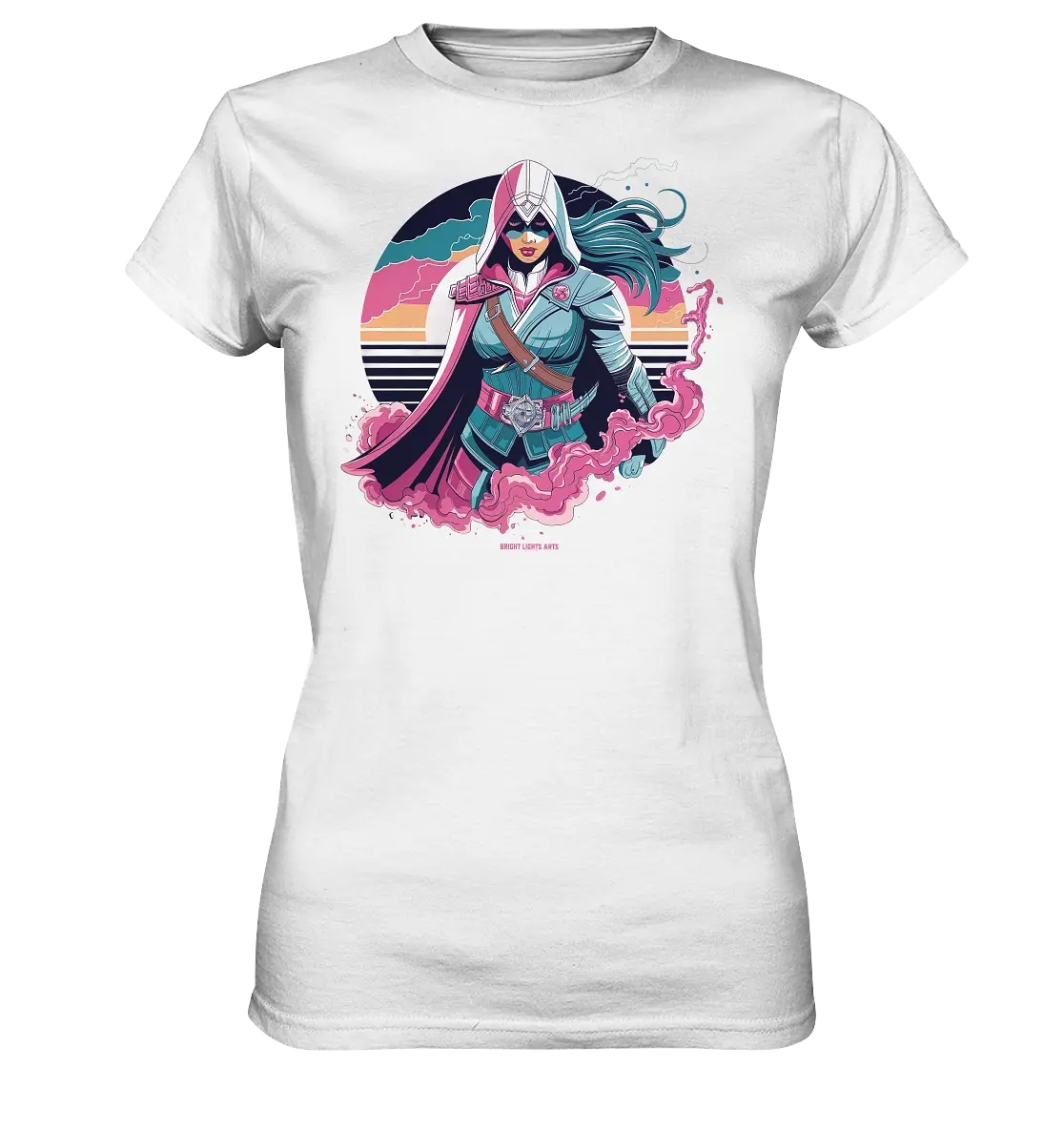 Retro-Future Hero - Ladies Premium Shirt Bright Lights Arts