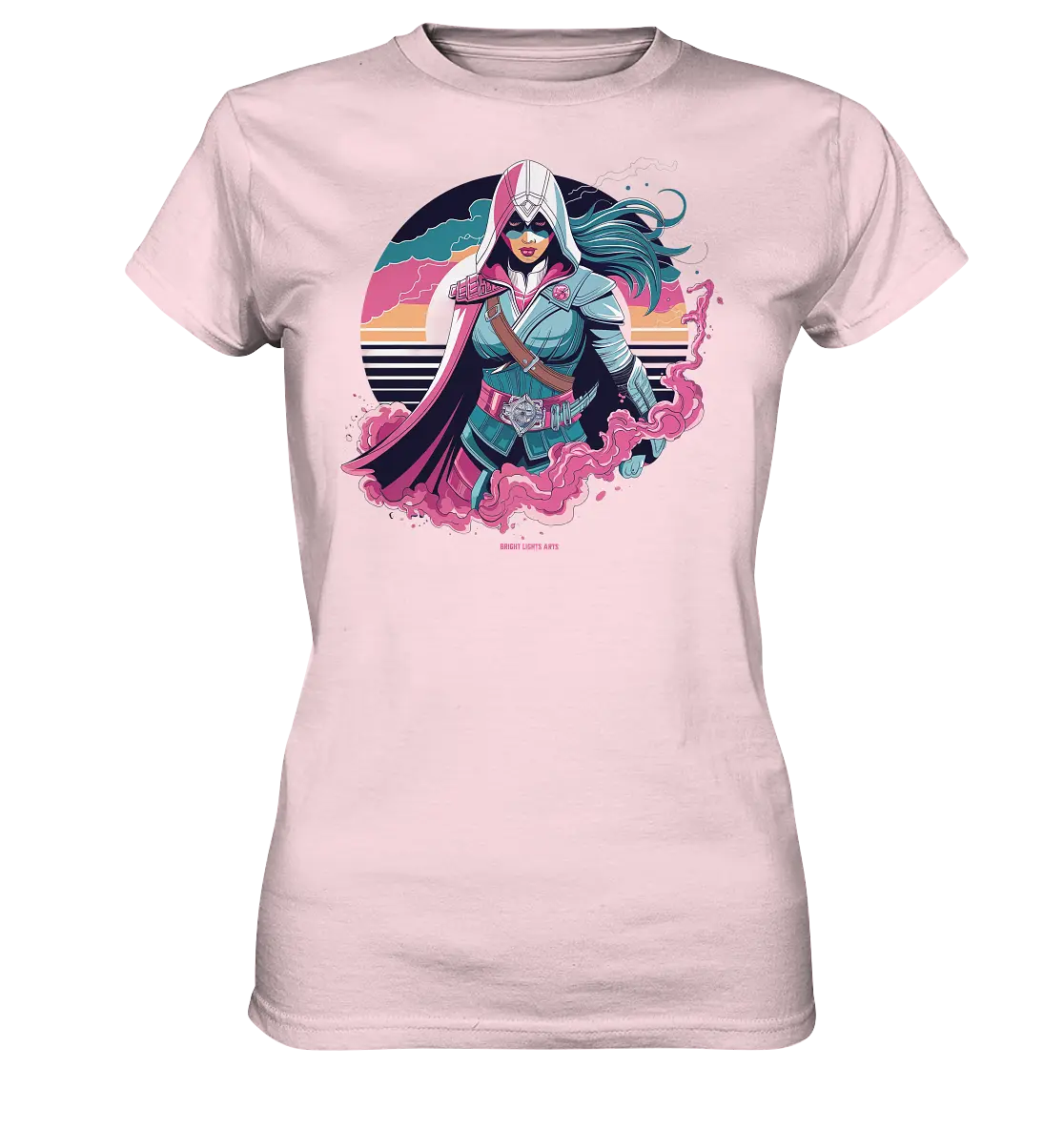 Retro-Future Hero - Ladies Premium Shirt Bright Lights Arts